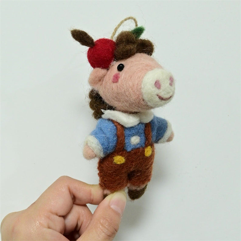 Handmade Felt Animal Keychain Plush Bag Charm Ornament