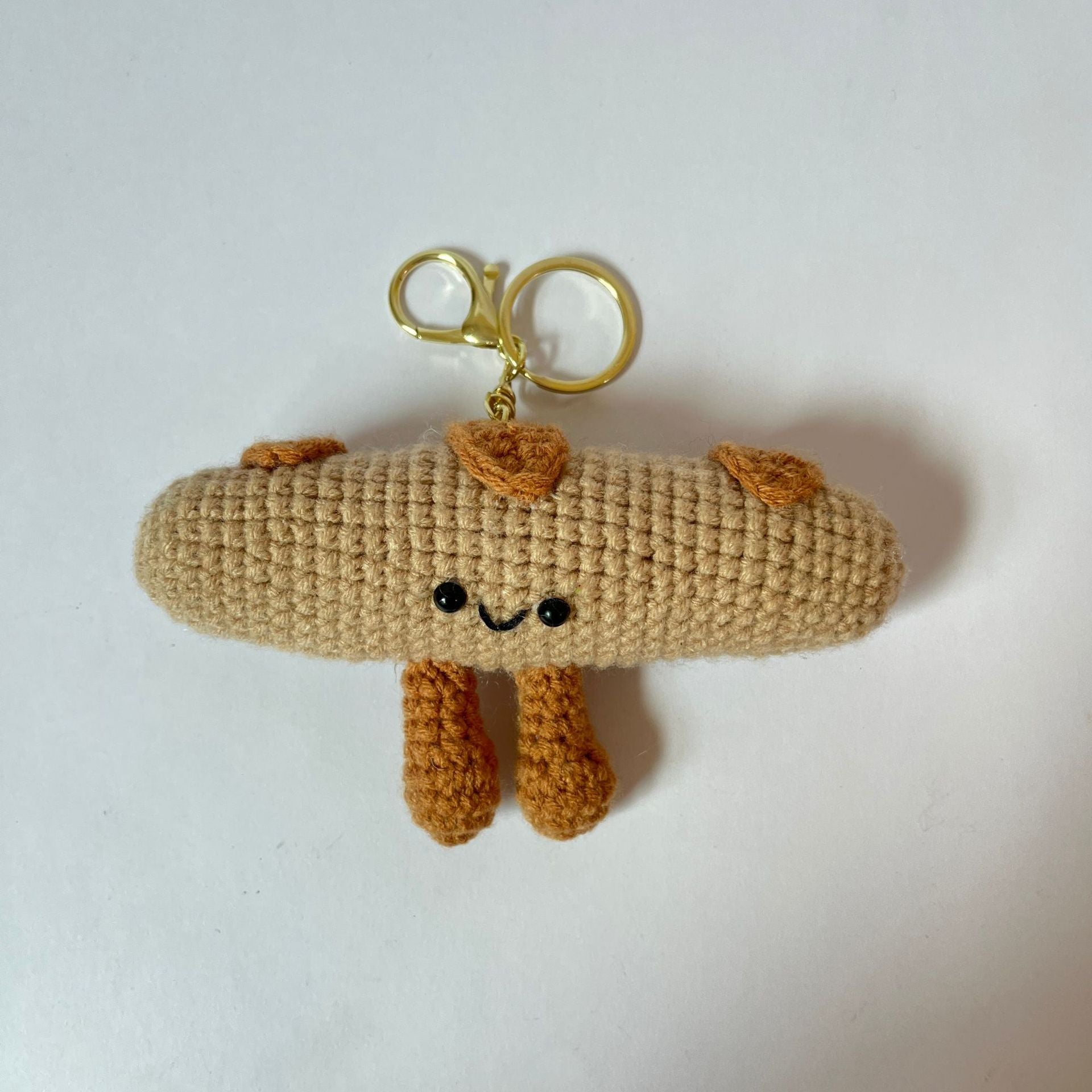 Crochet Bread Plush Keychain Cute Food Charm