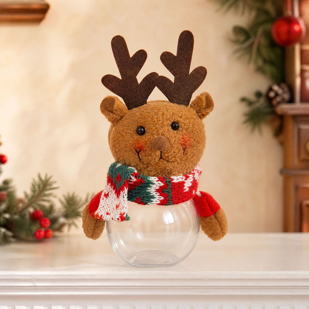 Christmas Candy Jar Figurine Holiday Tabletop Decoration