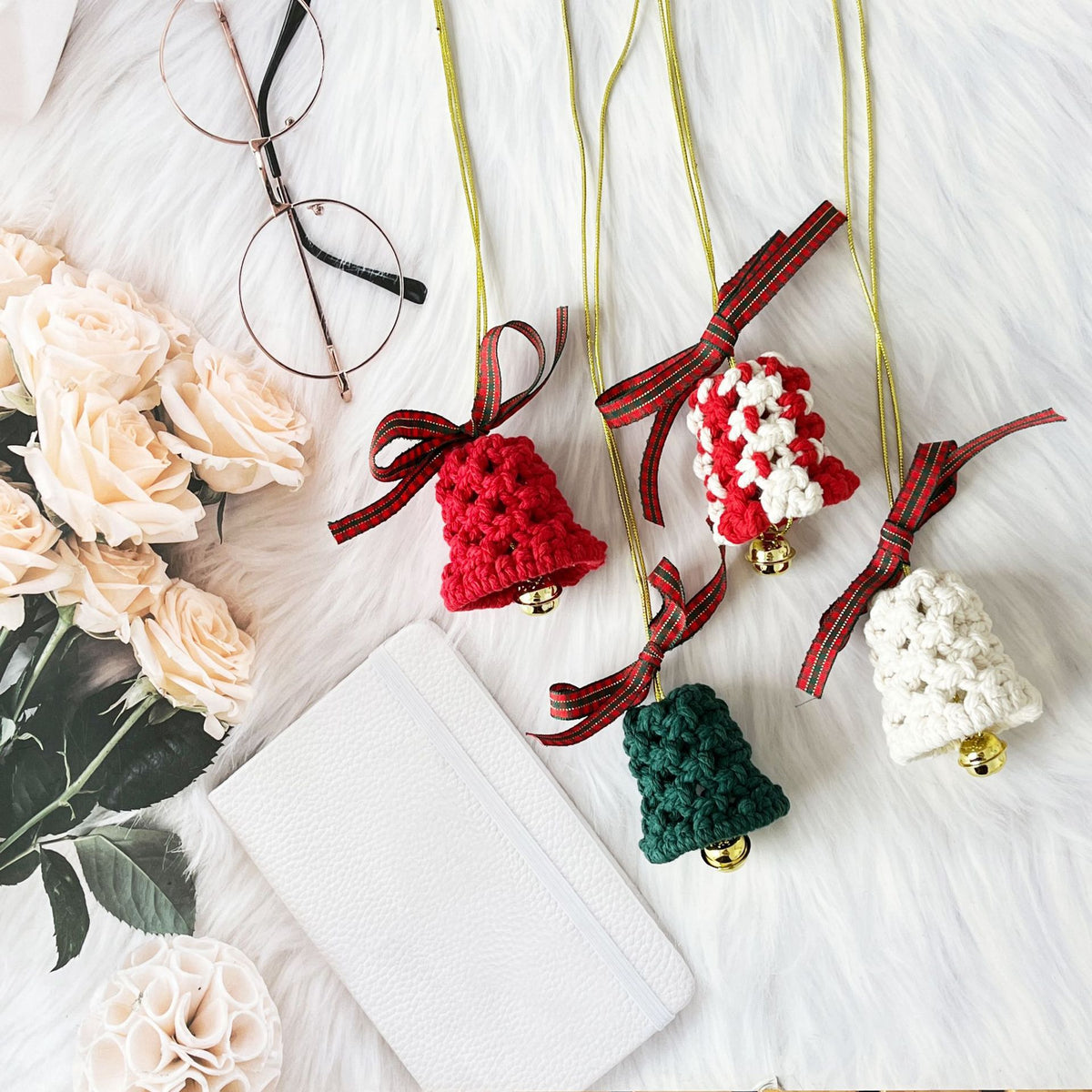 Handmade Crochet Bell Ornament Christmas Hanging Decor