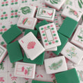 Green Acrylic Mahjong Set Classic Game Tiles