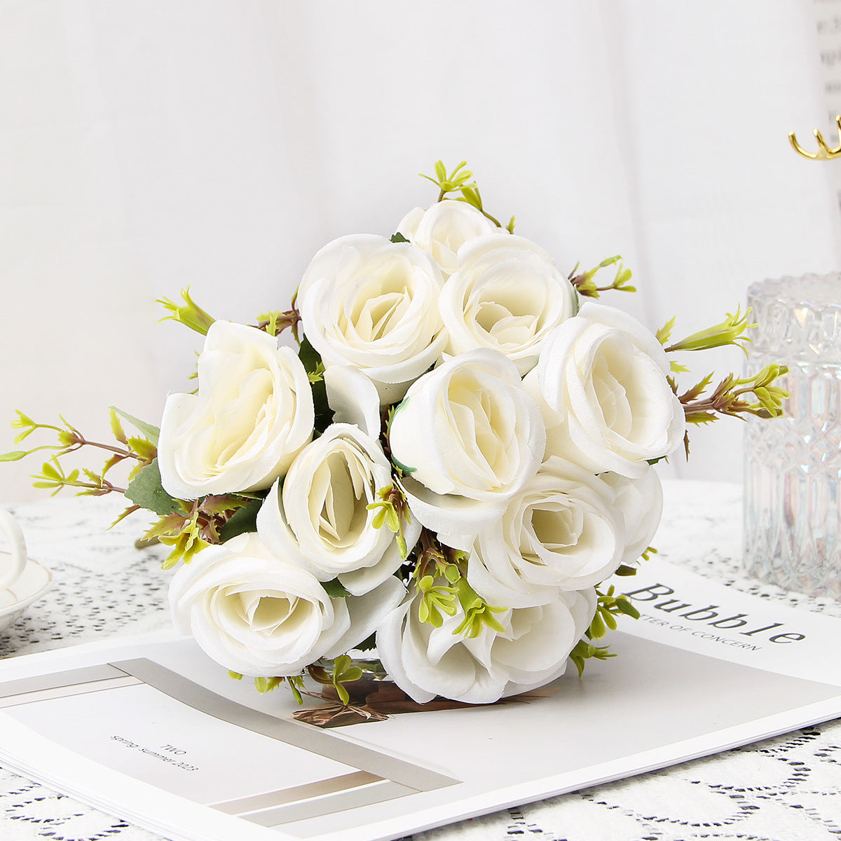 Valentine’s Day Vintage Faux Rose Mini Bouquet Home Décor