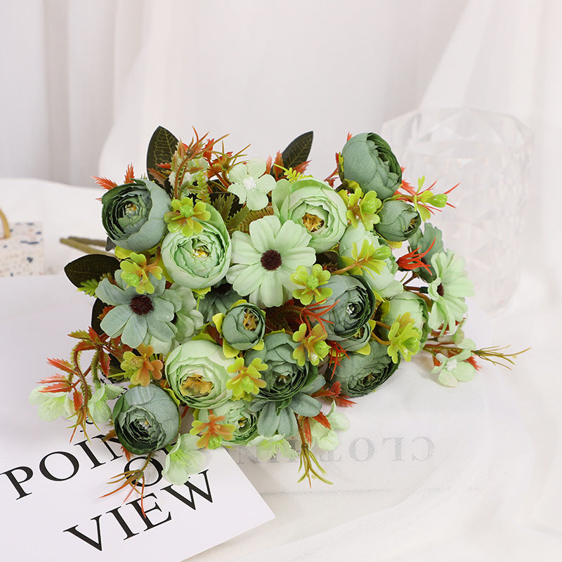 Valentine’s Day Rosebud Camellia Faux Floral Bouquet