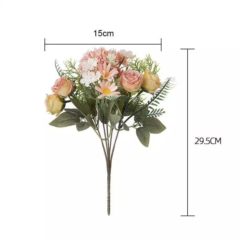 Valentine’s Day Faux Rose Hydrangea Bouquet Home Decor