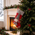 Fabric Gnome Christmas Stocking Hanging Decoration