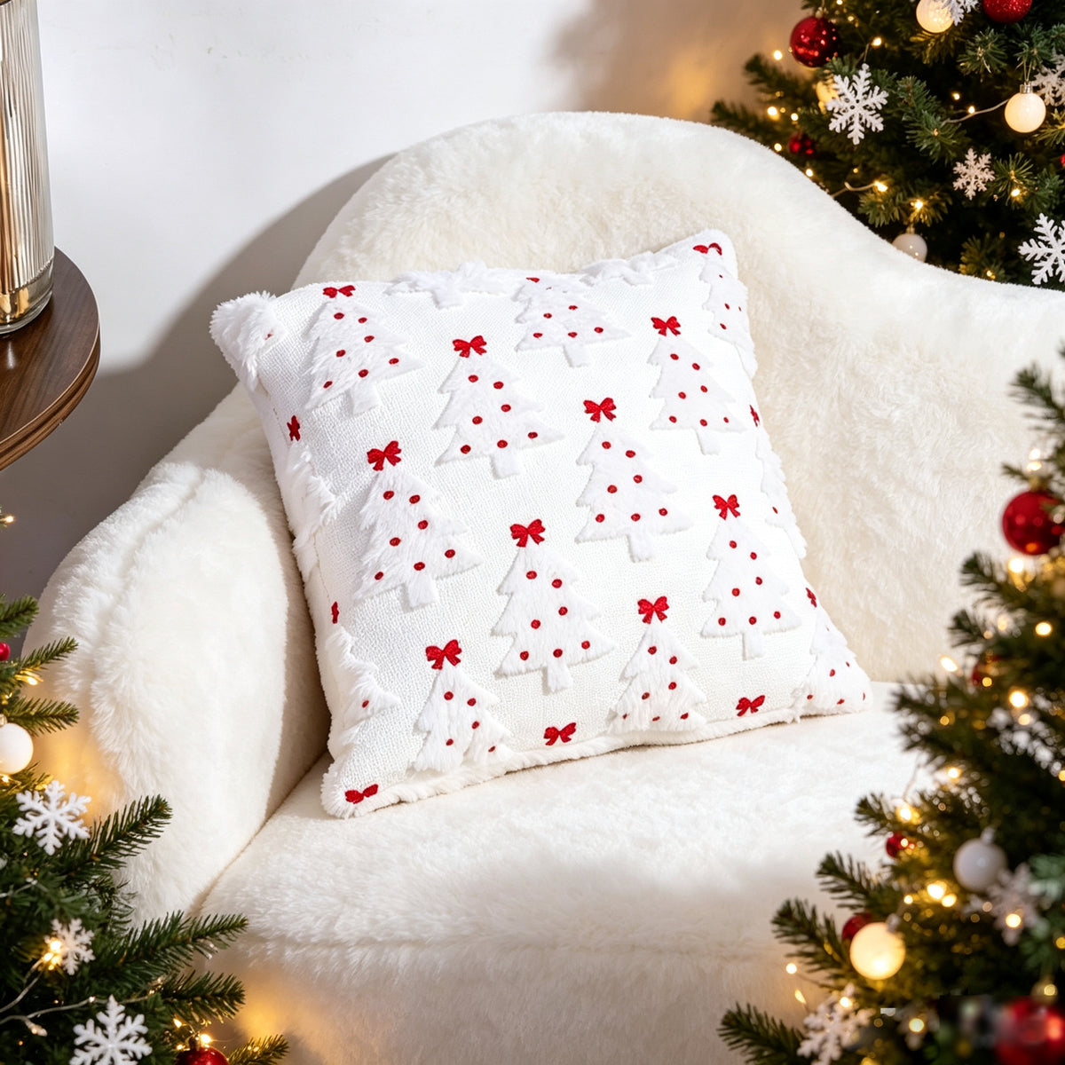 Christmas Tree Pattern Pillow Cover Holiday Home Decor