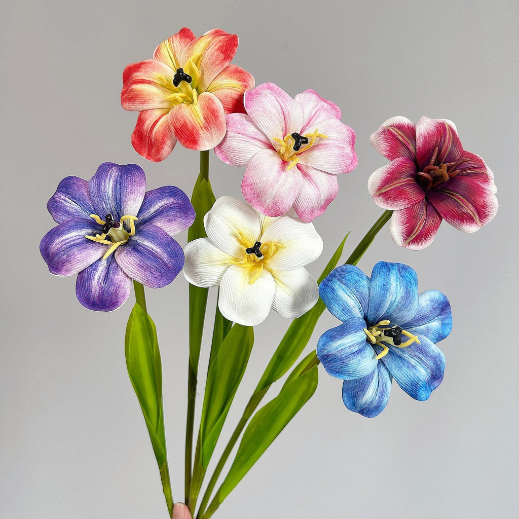 PU Faux Tulip Flower Stem Artificial Floral Home Decor