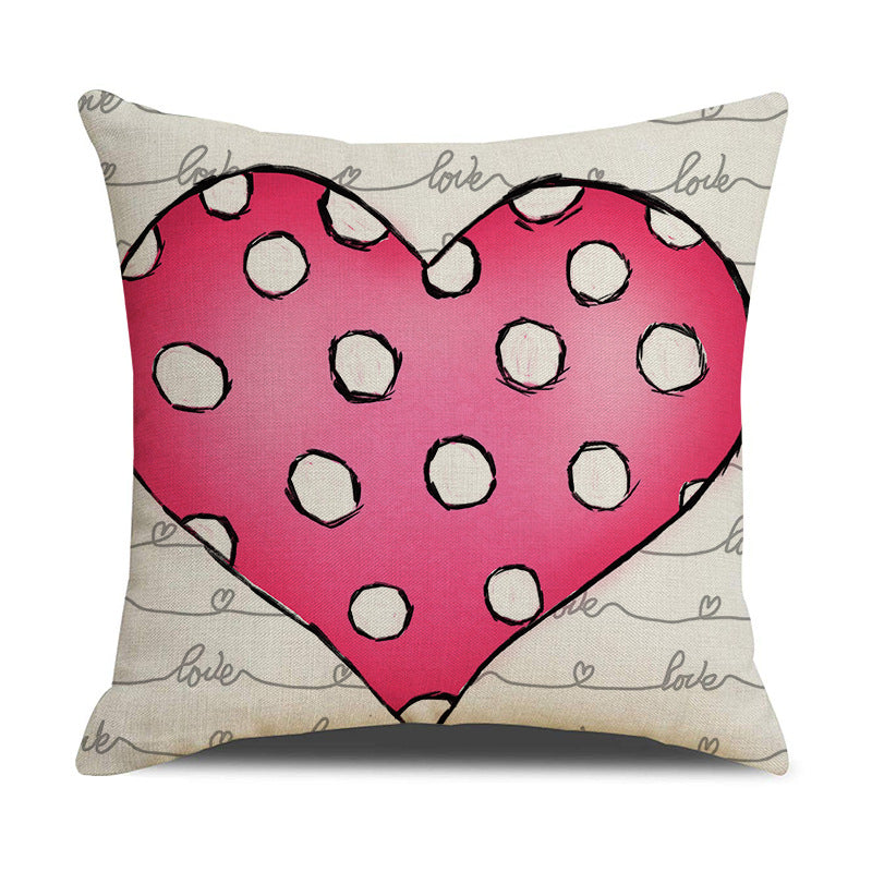 Valentine Heart Floral Linen Pillow Covers Romantic Home