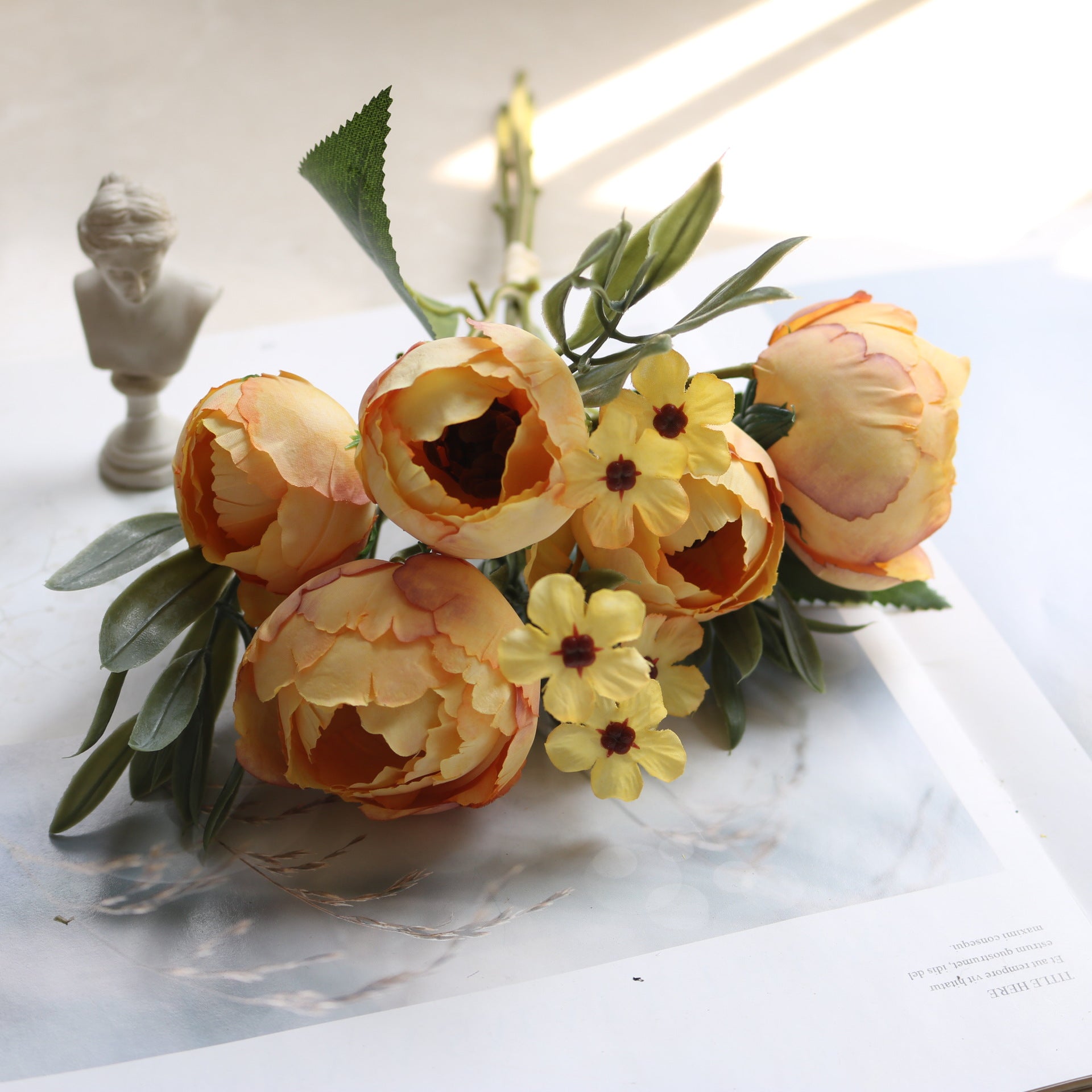 Valentine Real Touch Camellia Rose Faux Bridal Bouquet