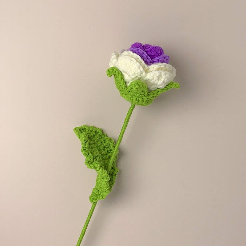 Valentine’s Day Handmade Crochet Rose Flower Decor Gift