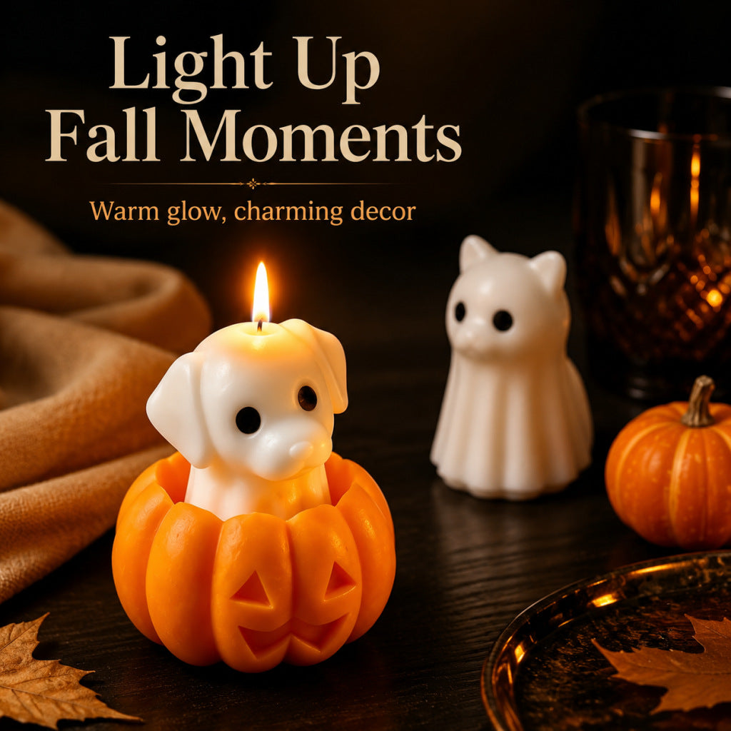 Pumpkin Cat Dog Scented Candle Halloween Fall Home Decor
