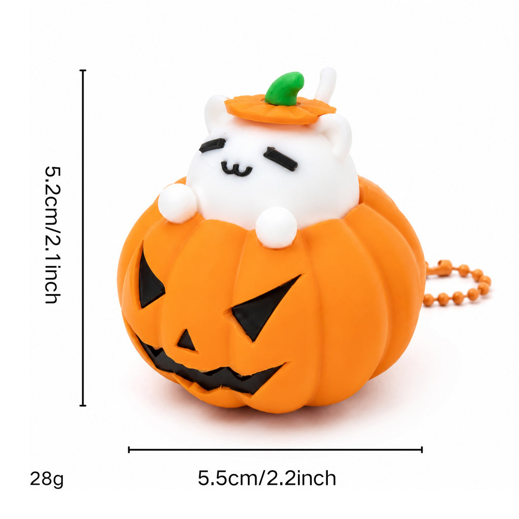 Halloween Pumpkin Cat Clicker Fidget Toy Stress Relief Keychain