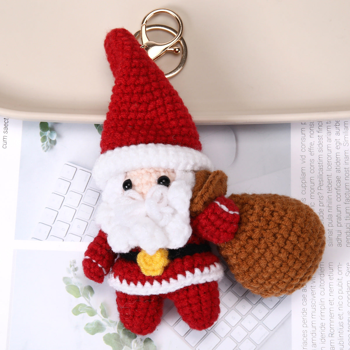 Crochet Christmas Keychain Santa Snowman Reindeer Ornaments