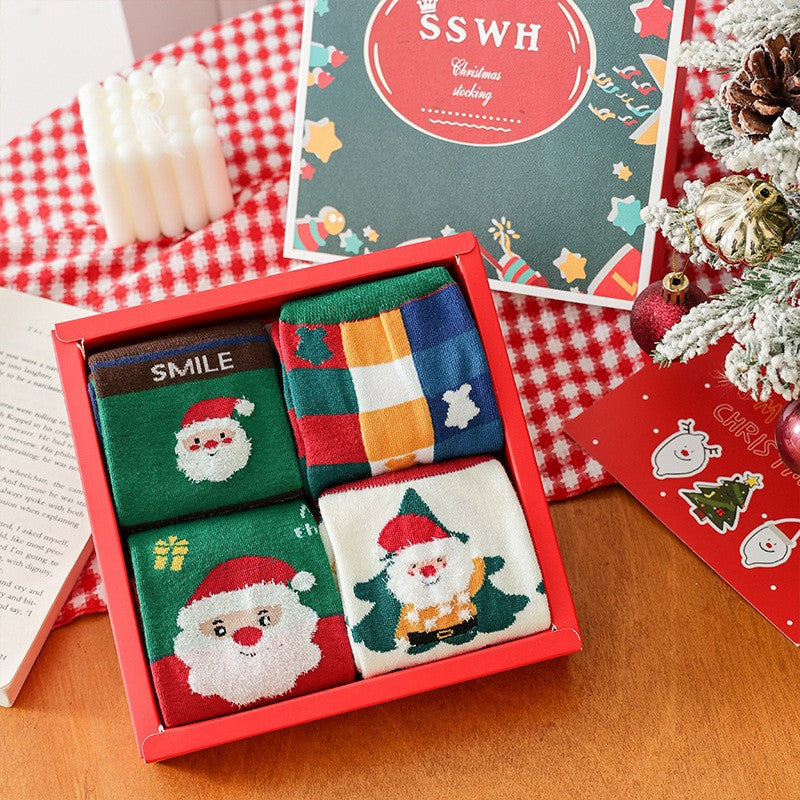 Cotton Blend Christmas Stocking Set Holiday Socks