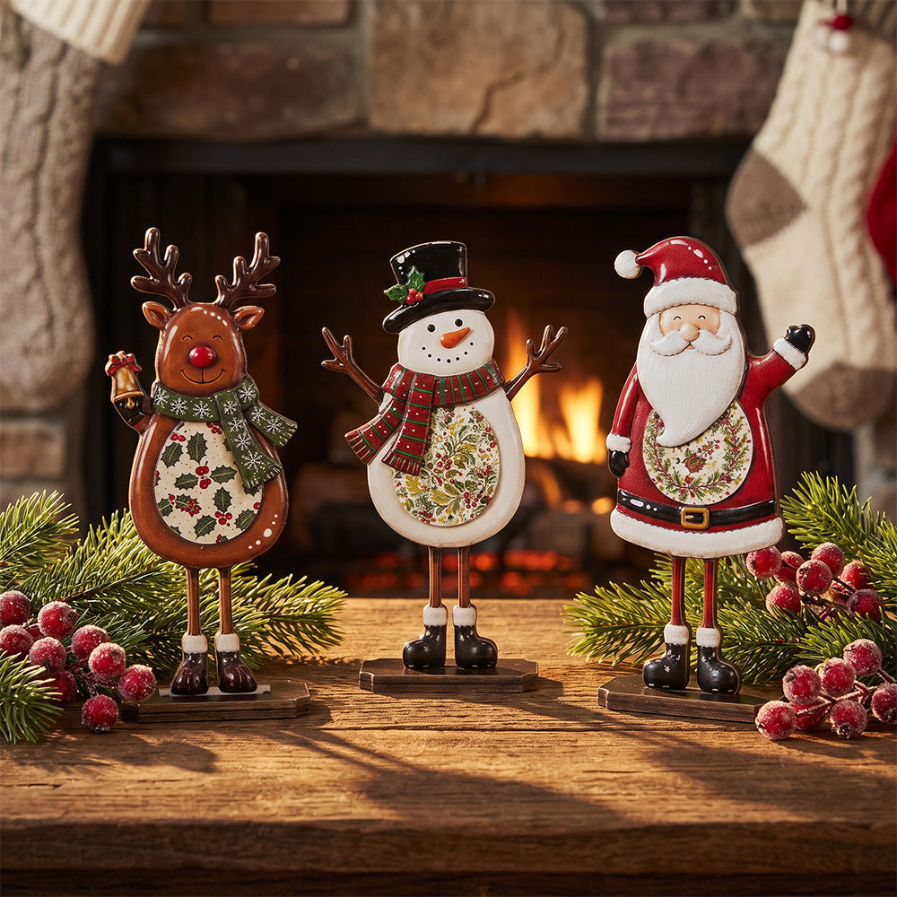 Wooden Christmas Tabletop Decor Santa Snowman Reindeer