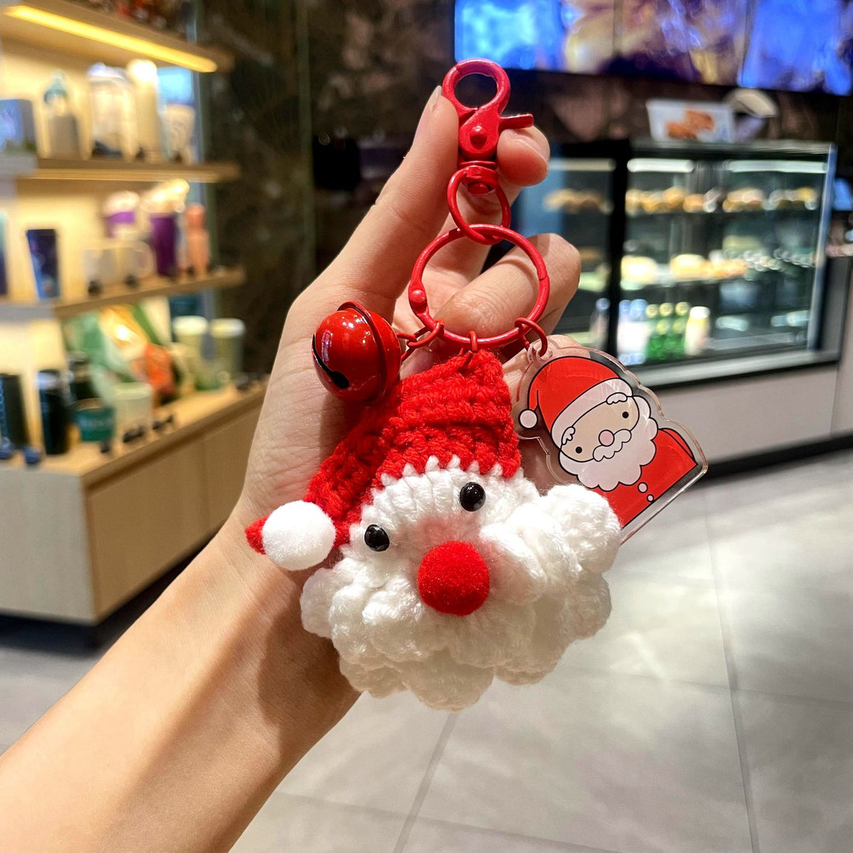 Crochet Santa Claus Keychain Christmas Hanging Charm
