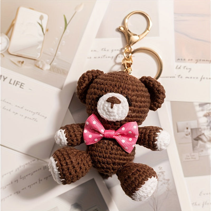 Crochet Animal Keychain Cute Handmade Plush Bag Charm