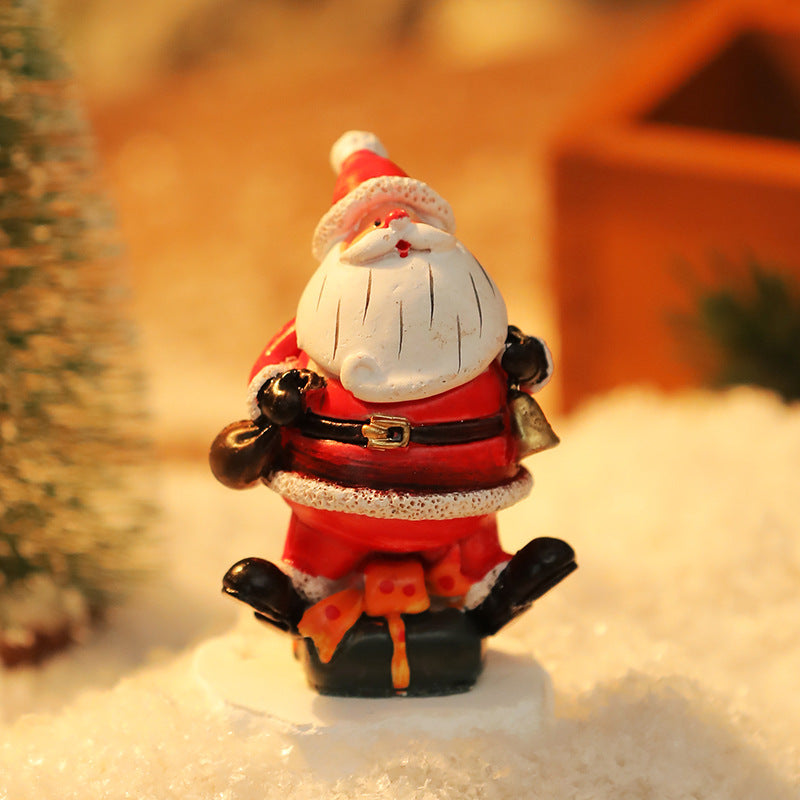 Resin Santa Snowman Christmas Tabletop Figurine Decor