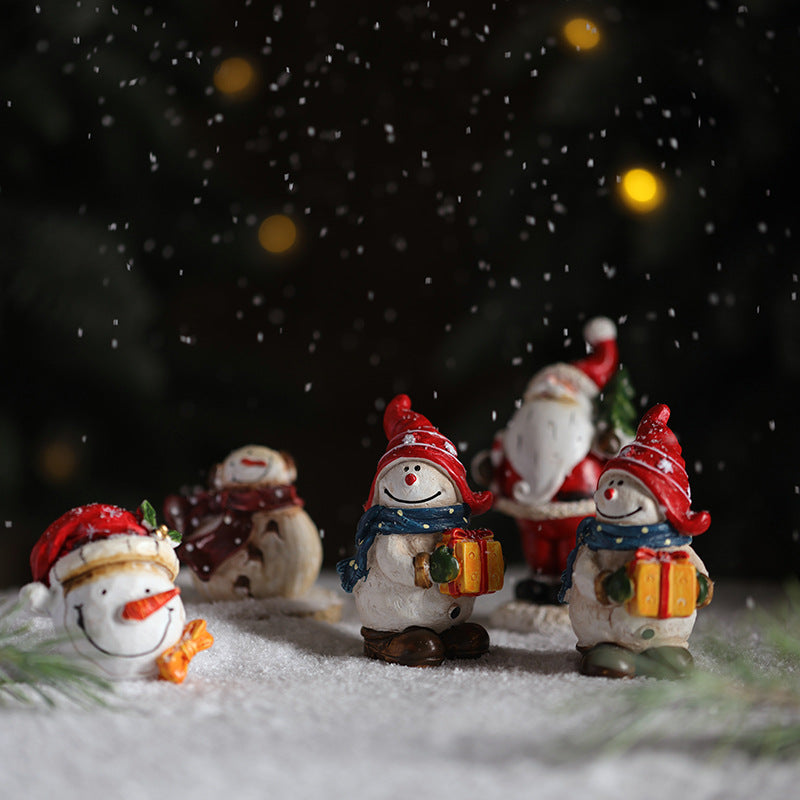 Resin Christmas Snowman Santa Tabletop Holiday Decor