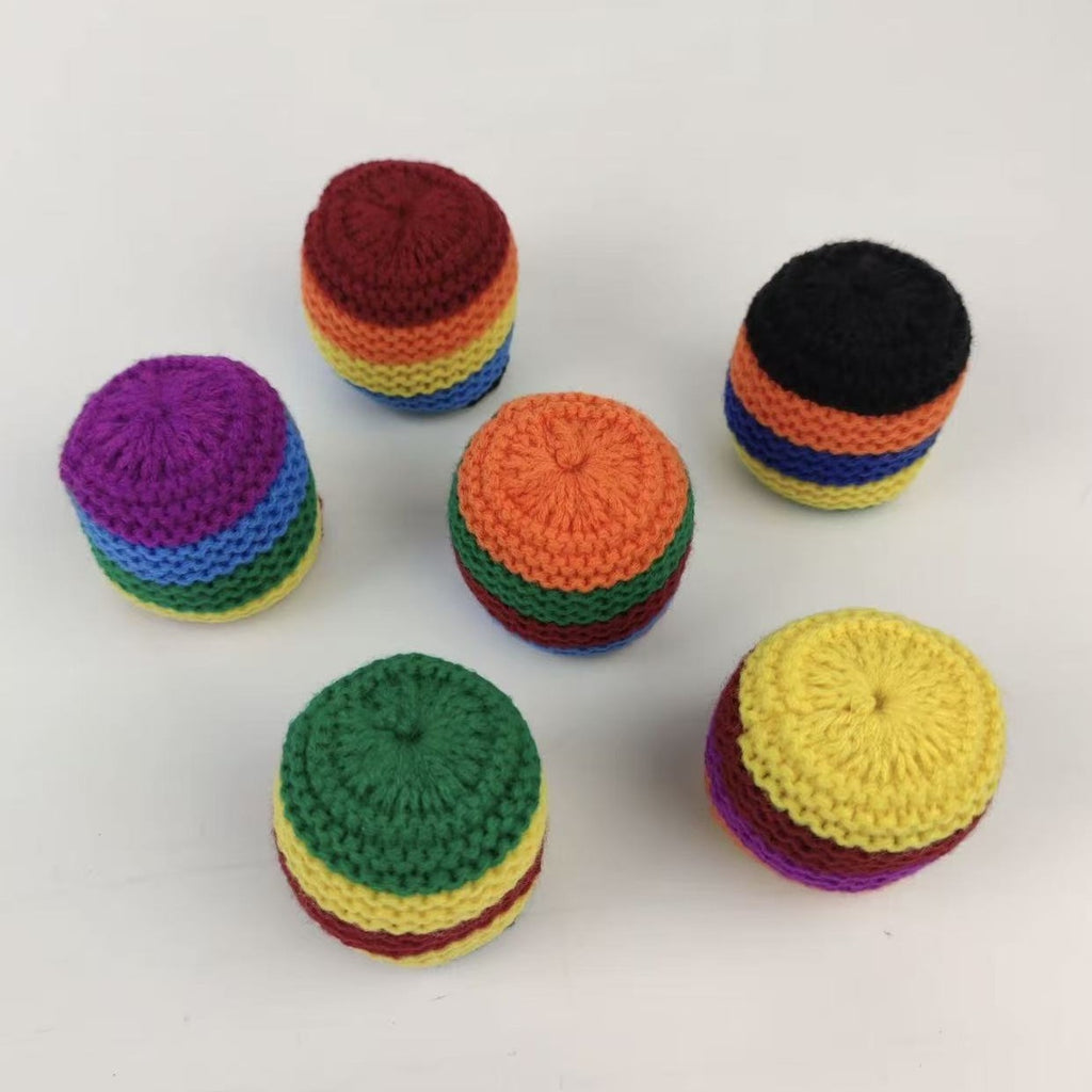 Crochet Footbag Hacky Sack Ball Multicolor Juggling Toy