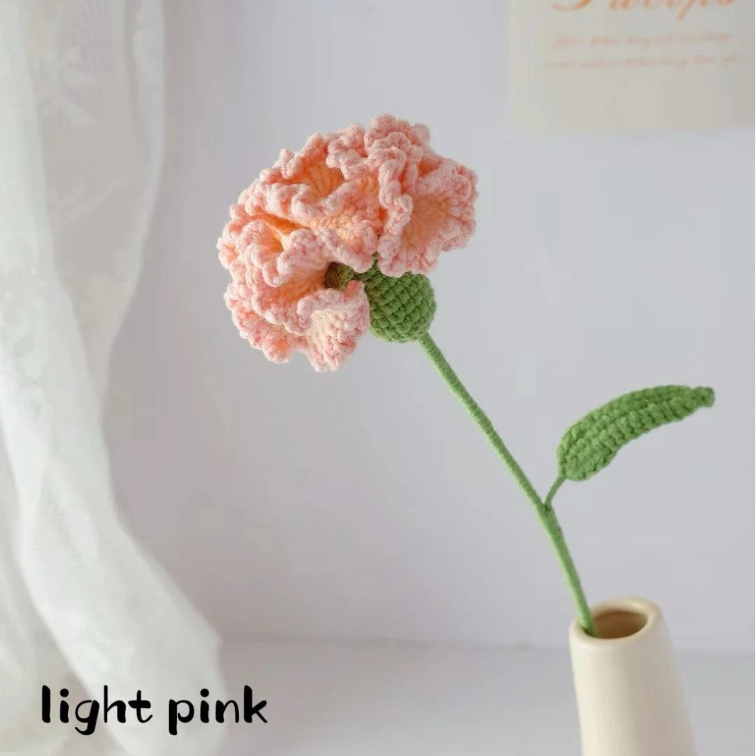 Crochet Handmade Flower Bouquet Knit Yarn Floral Decor