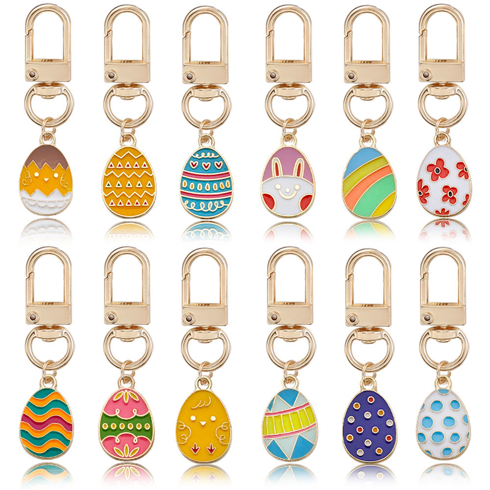 Easter Egg Alloy Keychain Bag Charm Cute Gift