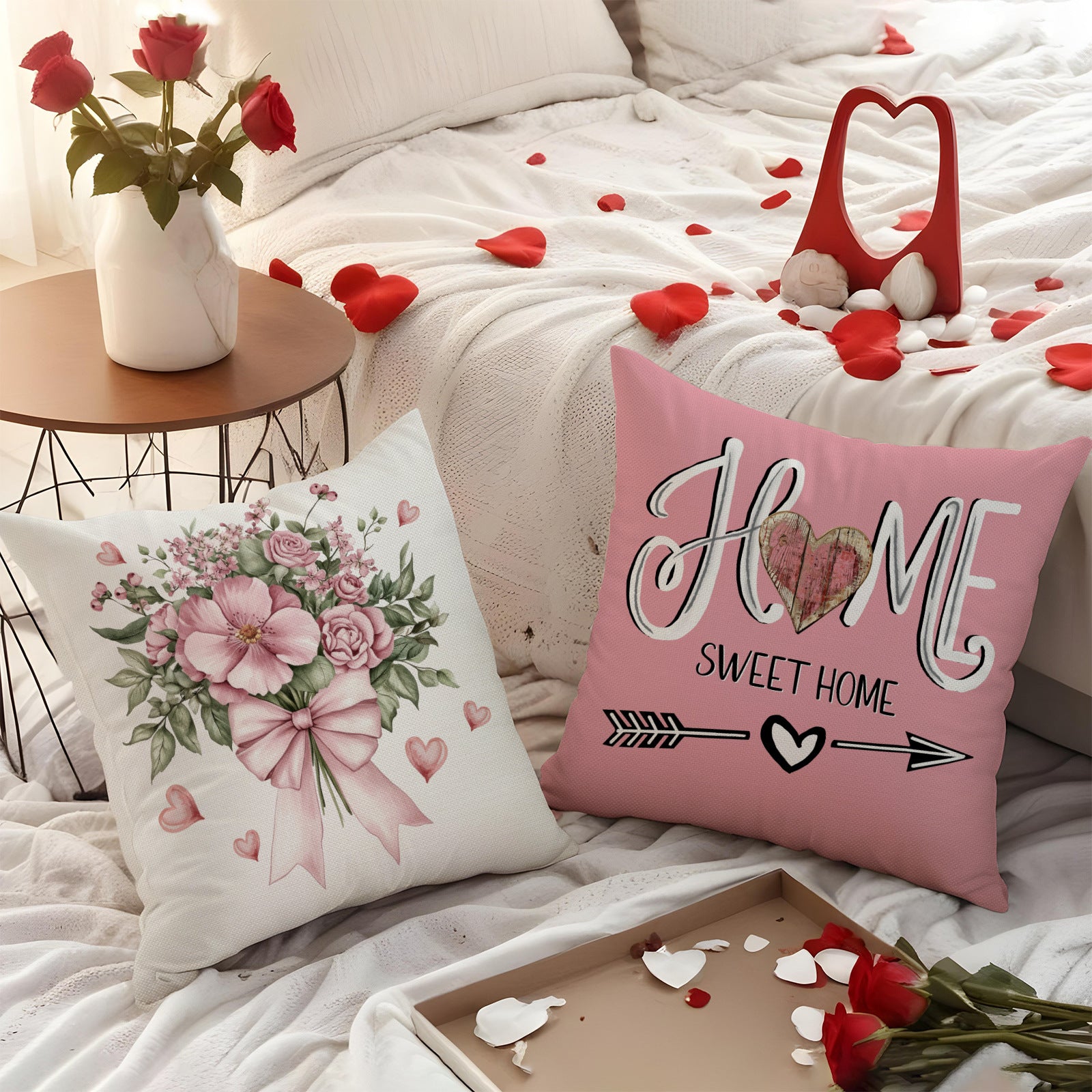 Valentine Pink Love Throw Pillow Covers Romantic Home Decor
