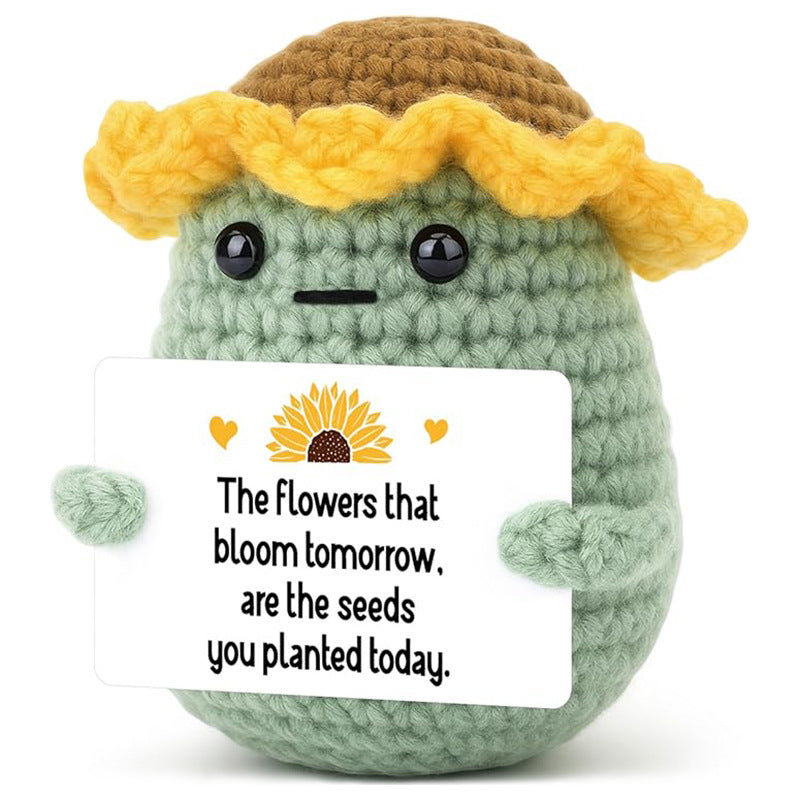 Handmade Crochet Positive Message Potato Plush Gift Decor