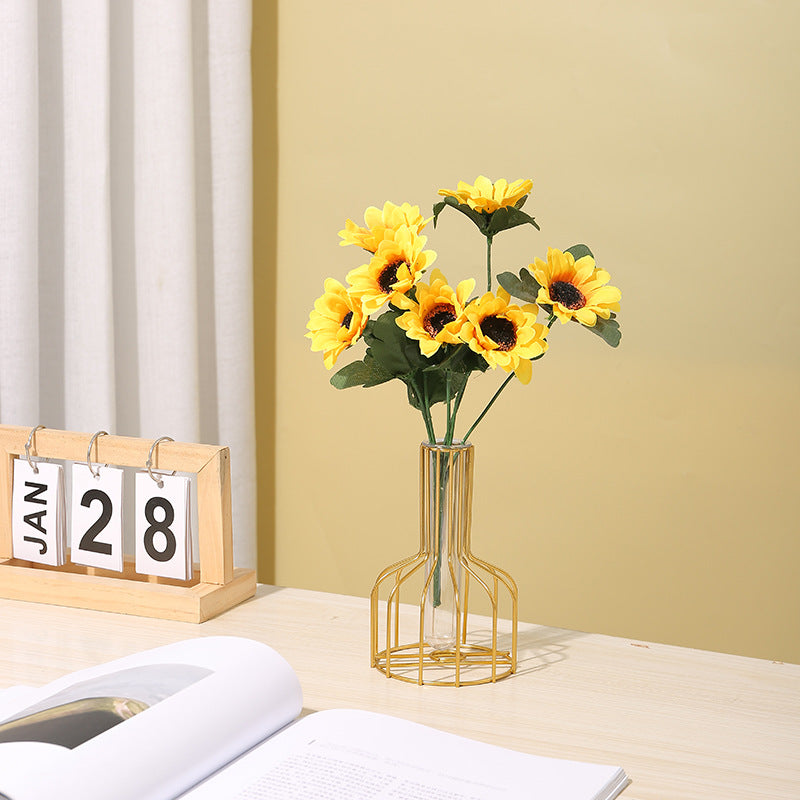 Iron Vase Decorative Planter for Home Table Desk