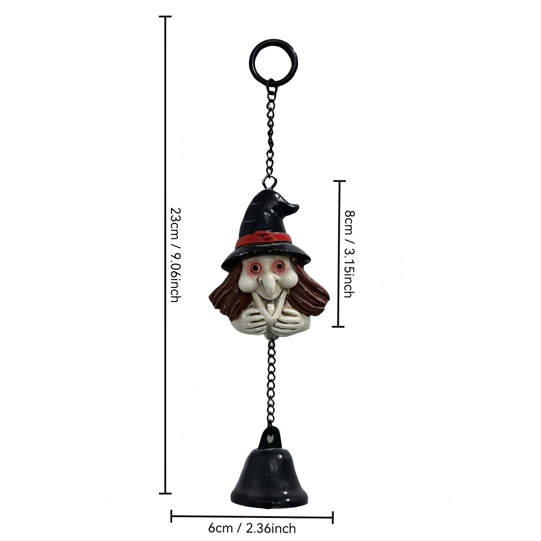 Resin Halloween Bell Hanging Ornament Metal Chain Decor
