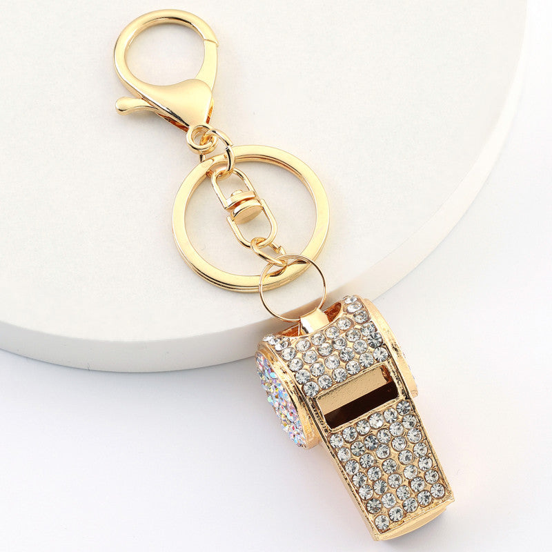 Rhinestone Whistle Keychain Key Ring Valentine Gift