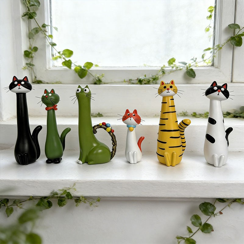 Resin Cat Flower Vase Whimsical Animal Planter Home Decor