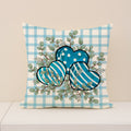 Blue Gingham Valentine Heart Pillow Covers for Home Decor