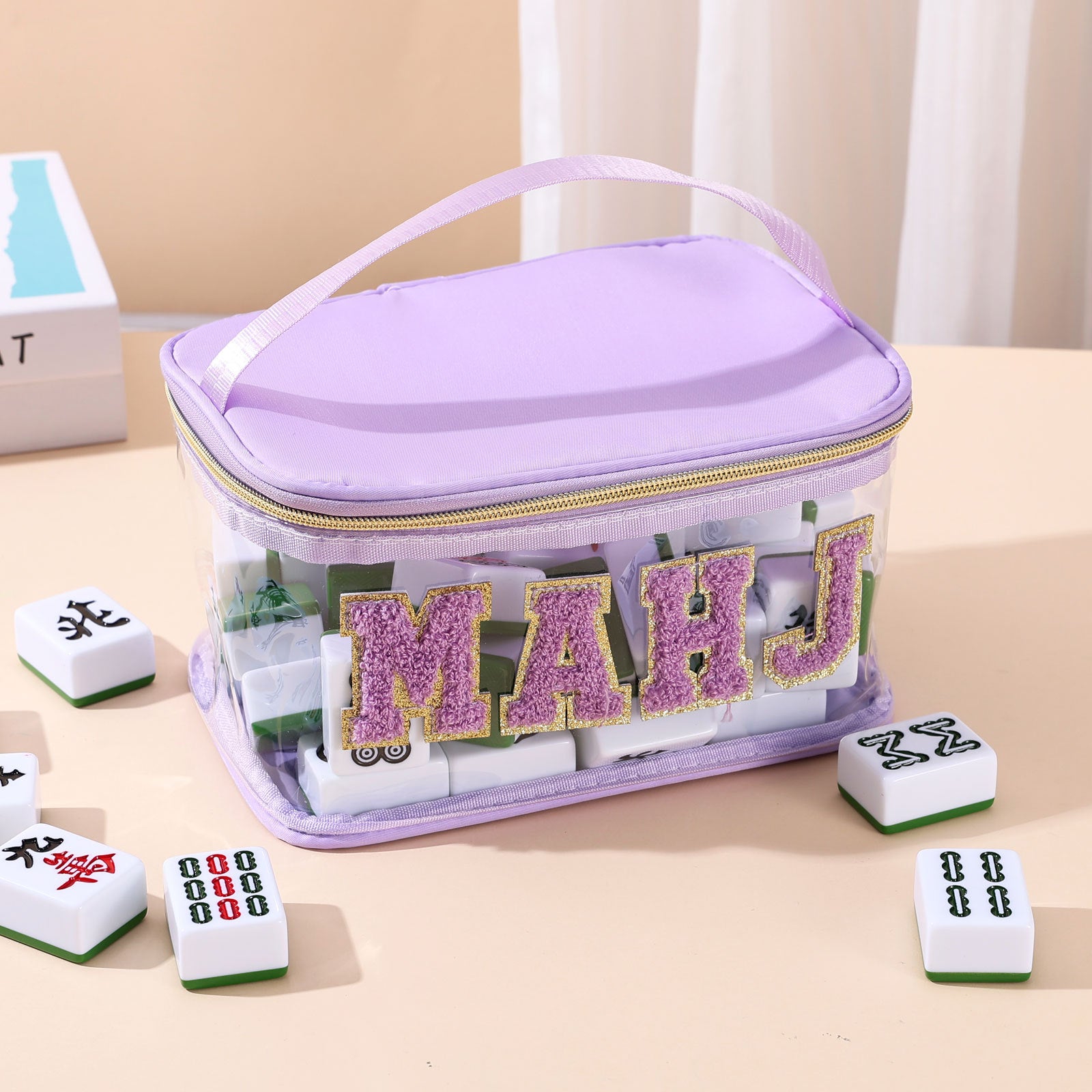 Transparent Mahjong Storage Bag Waterproof Cosmetic Organizer