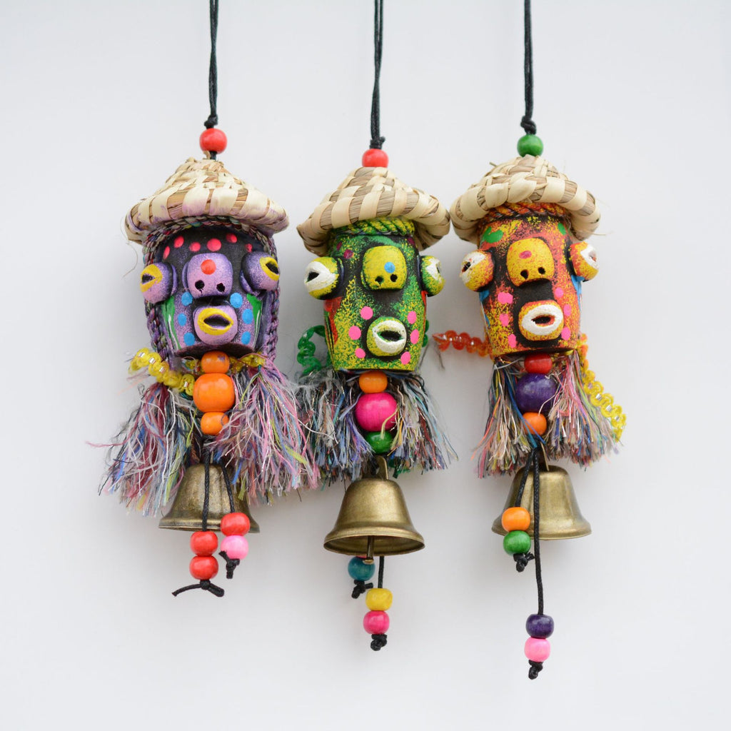 Handmade Wooden Tribal Doll Hanging Ornament Decor