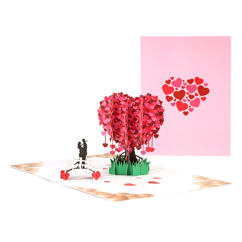 Valentines 3D Pop Up Heart Tree Greeting Card Romantic Gift