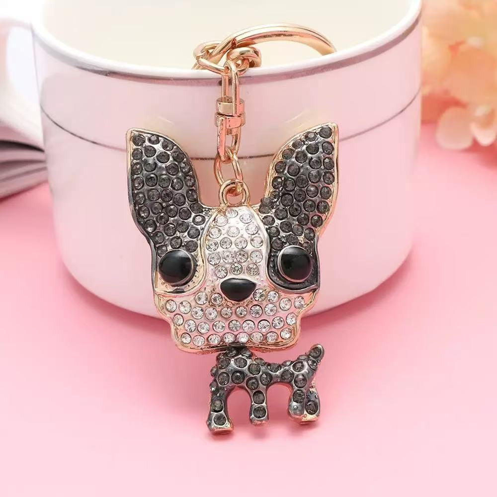 Valentine’s Day Rhinestone Dog Keychain Cute Bag Charm