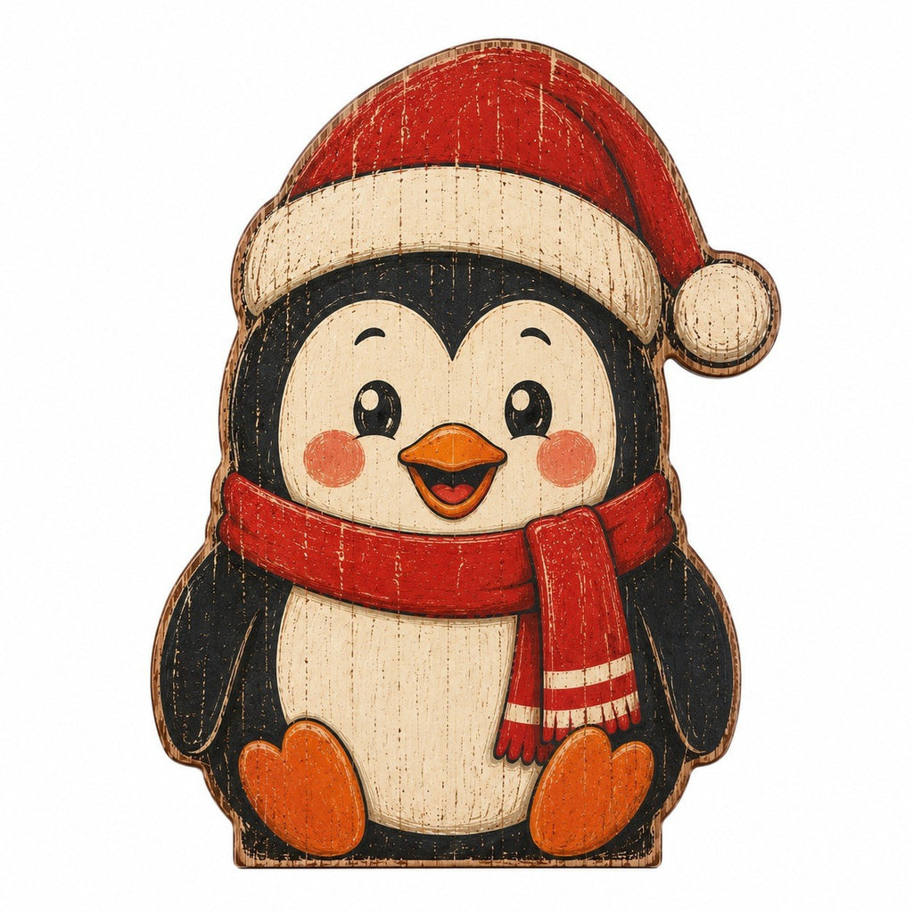 Wooden Christmas Tabletop Decor Double Sided Printed Holiday Figurine