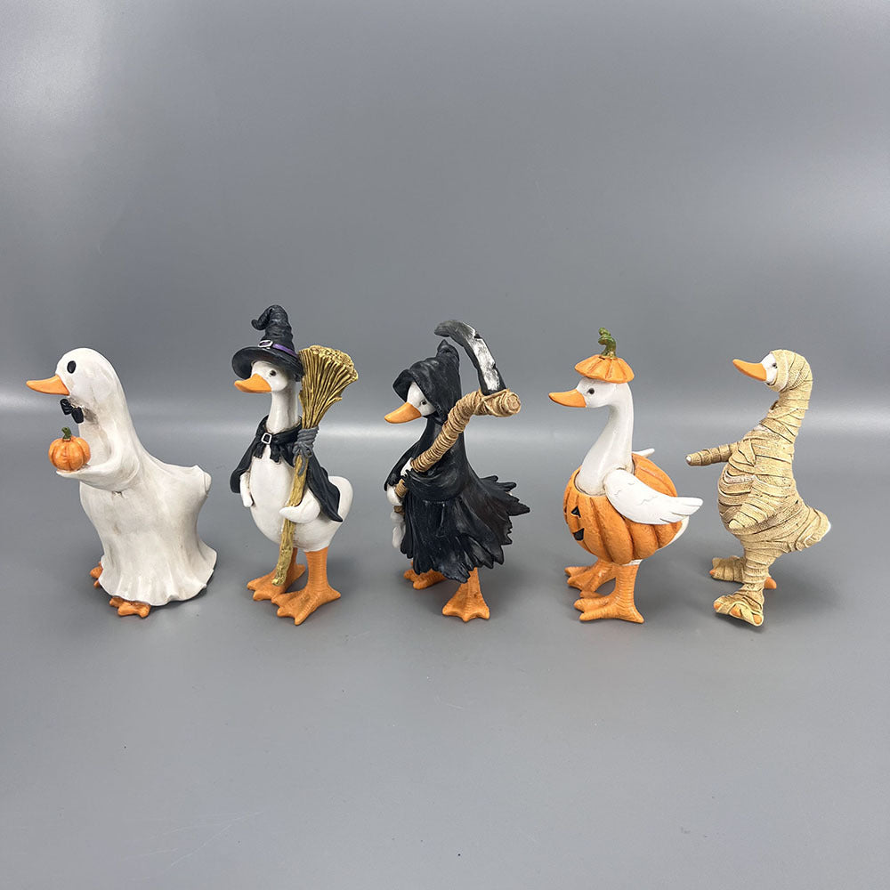 Resin Halloween Duck Figurine Seasonal Tabletop Decor