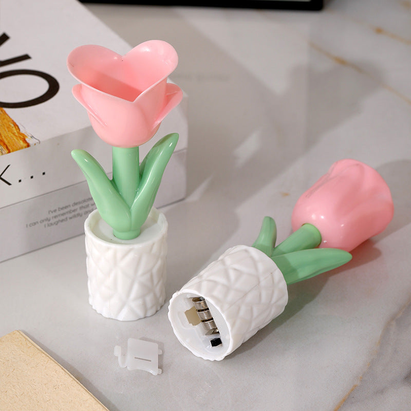 Mini DIY Flower LED Night Light Desk Decor Lamp