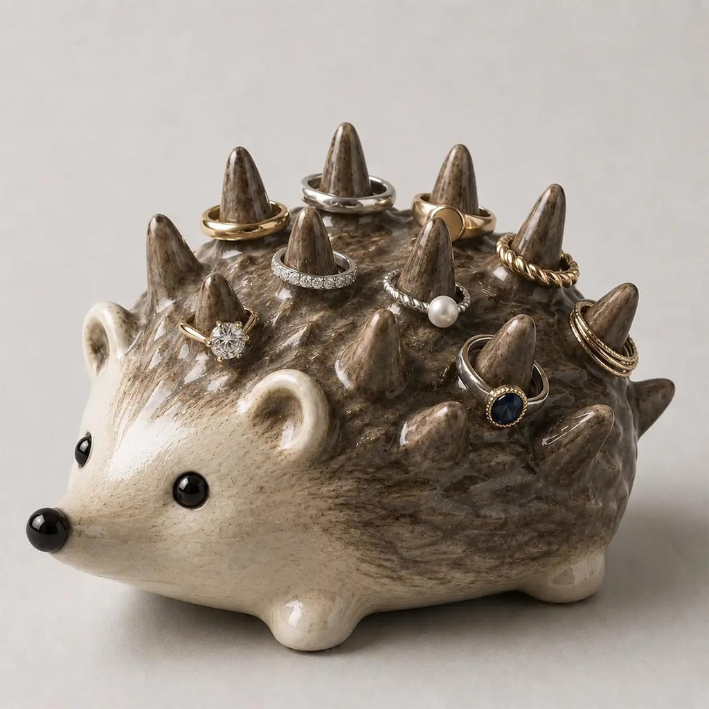 Hedgehog Ring Holder Resin Jewelry Organizer Decor