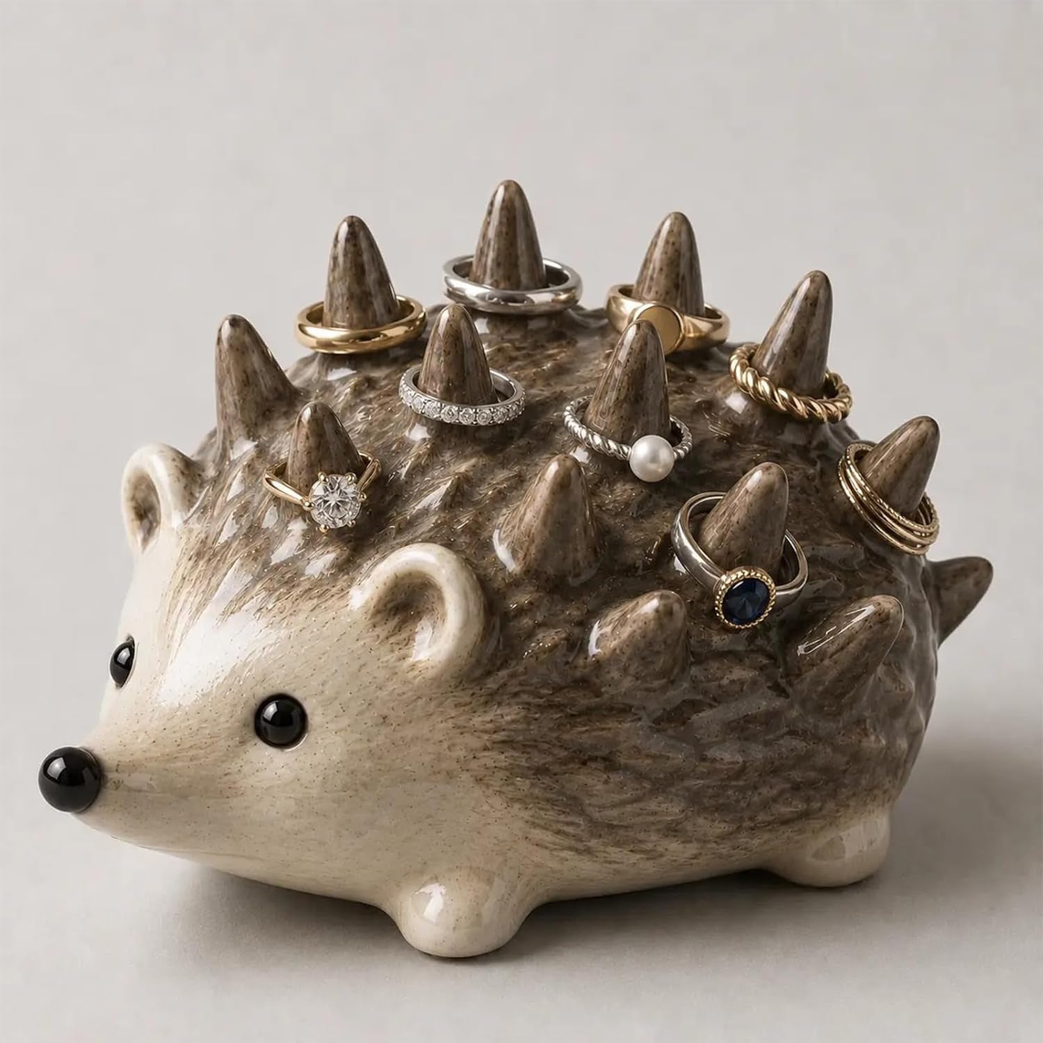 Hedgehog Ring Holder Resin Jewelry Organizer Decor