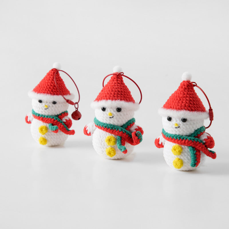 Crochet Snowman Christmas Keychain Holiday Bag Charm