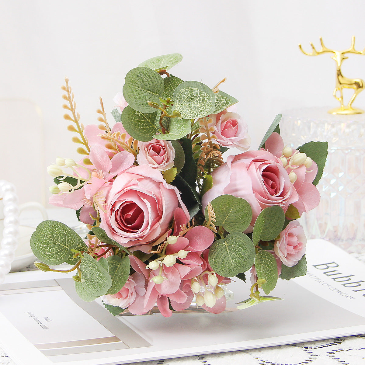 Valentine Artificial Rose Bouquet Home Decor Faux Floral