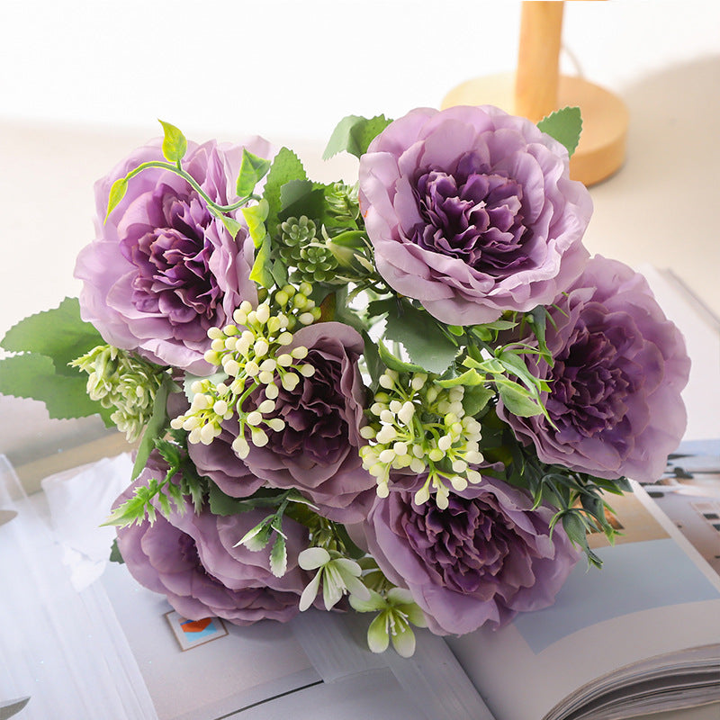 Valentine’s Day Camellia Faux Floral Bouquet for Home Decor