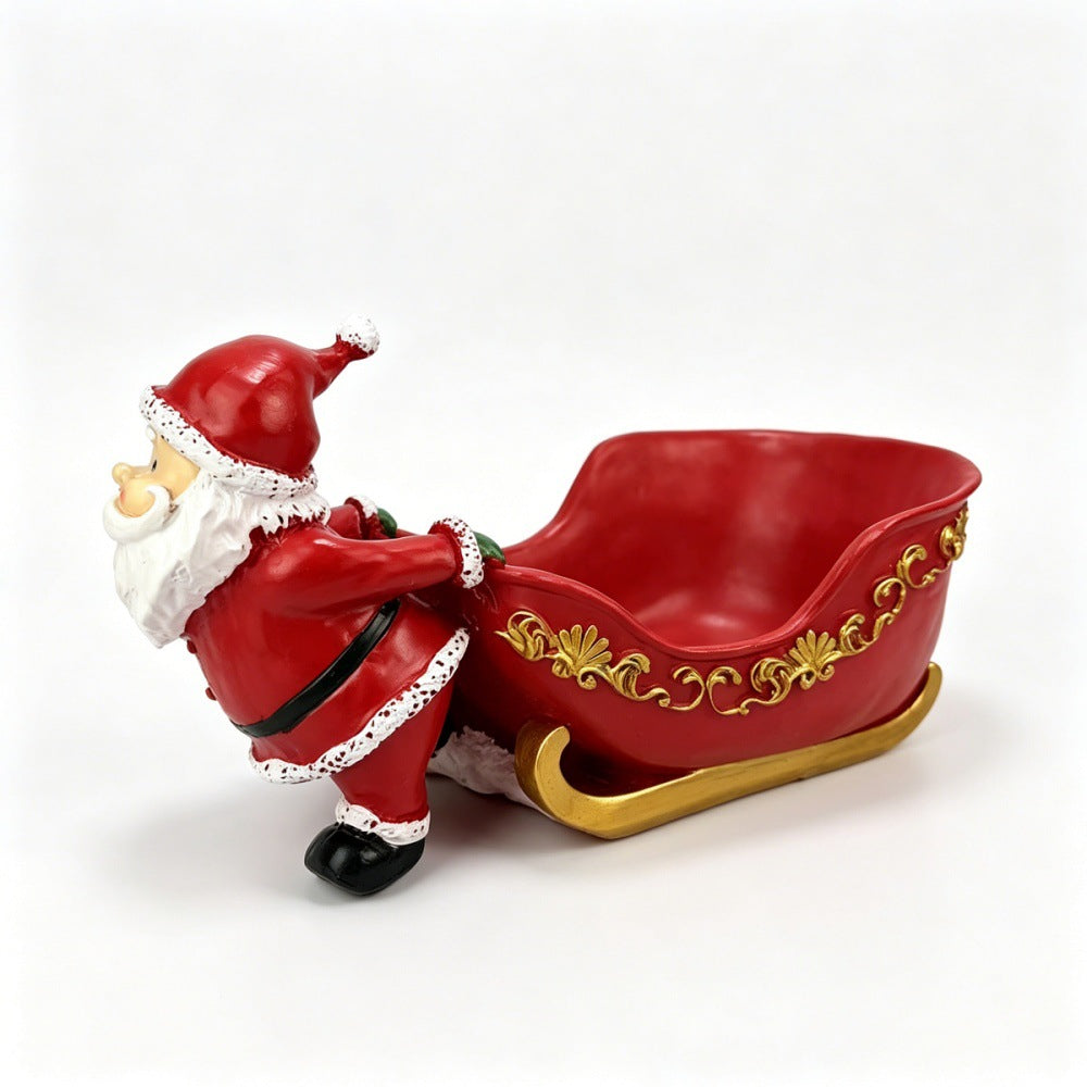 Resin Santa Claus Candy Storage Tray Christmas Tabletop Decor