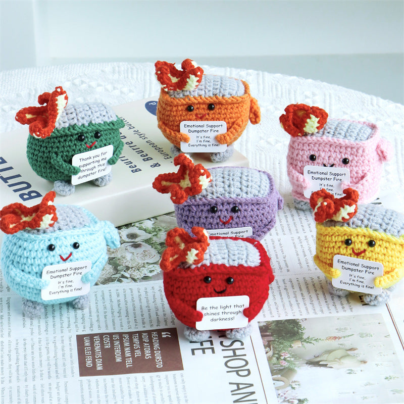 Crochet Mini Fire Extinguisher Plush Toy for Desk & Gifts