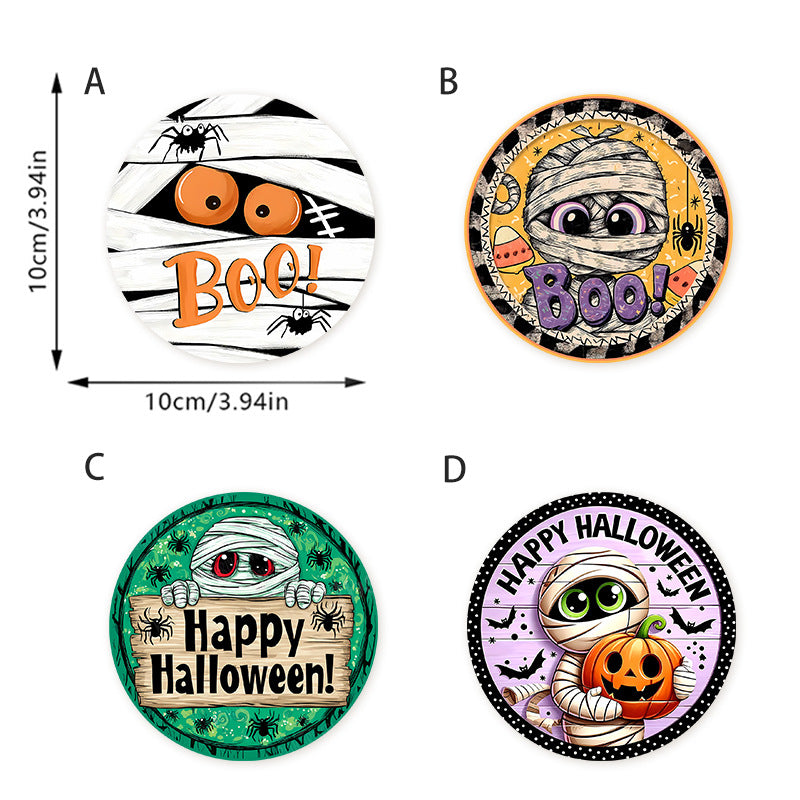 Wooden Halloween Coaster Set Seasonal Table Decor