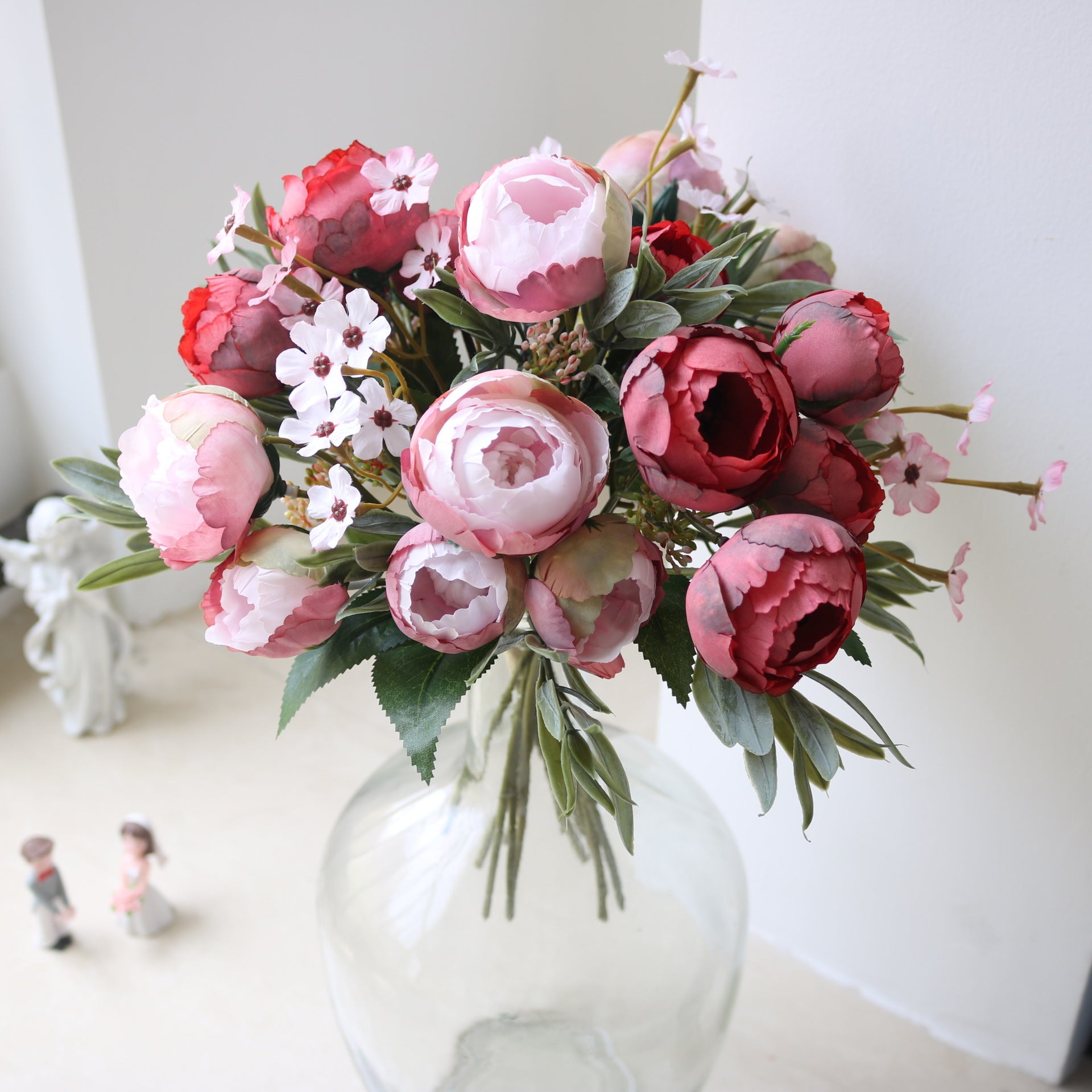 Valentine Real Touch Camellia Rose Faux Bridal Bouquet