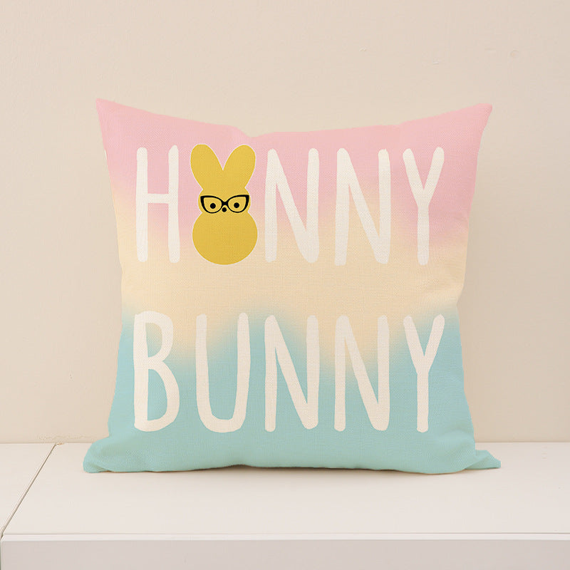 Easter Home Decorations Bunny Pillow Cover 18x18 Inch